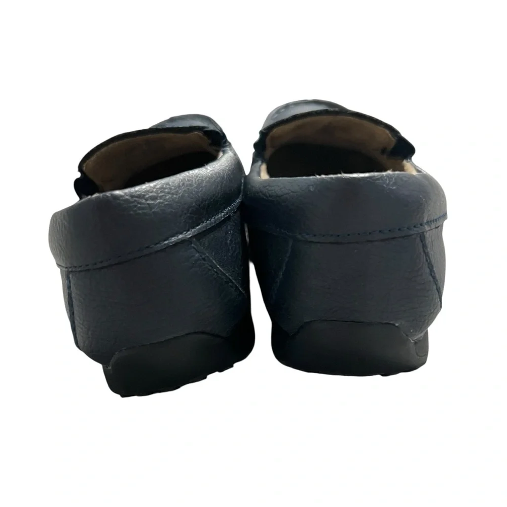 The Children’s Place Sz 1 Boys Navy Blue Slip-On Faux Leather Shoes